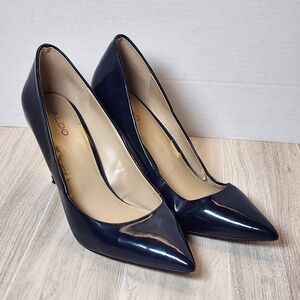 Aldo  Leather heels PUMP  Women's Size 8 Navy 3" Stiletto  Classic pointed toe